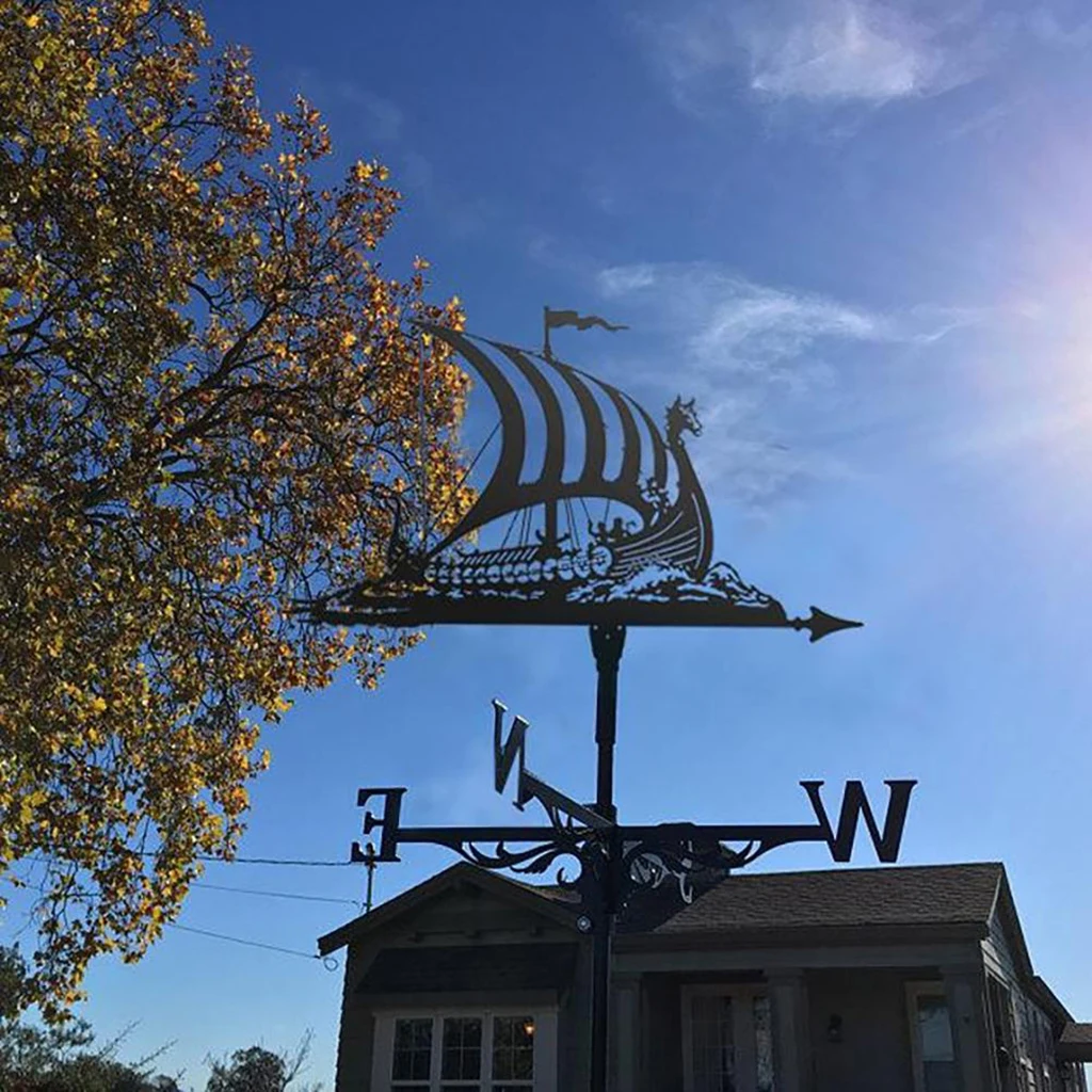 Metal Weathervane Roof Mount Weather Vane Ornaments Wind Direction Indicator Weather Vanes for Roofs Sheds Yard Cupola Barns