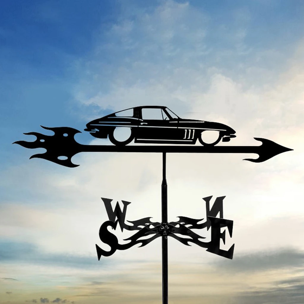 Metal Weathervane Roof Mount Weather Vane Ornaments Wind Direction Indicator Weather Vanes for Roofs Sheds Yard Cupola Barns