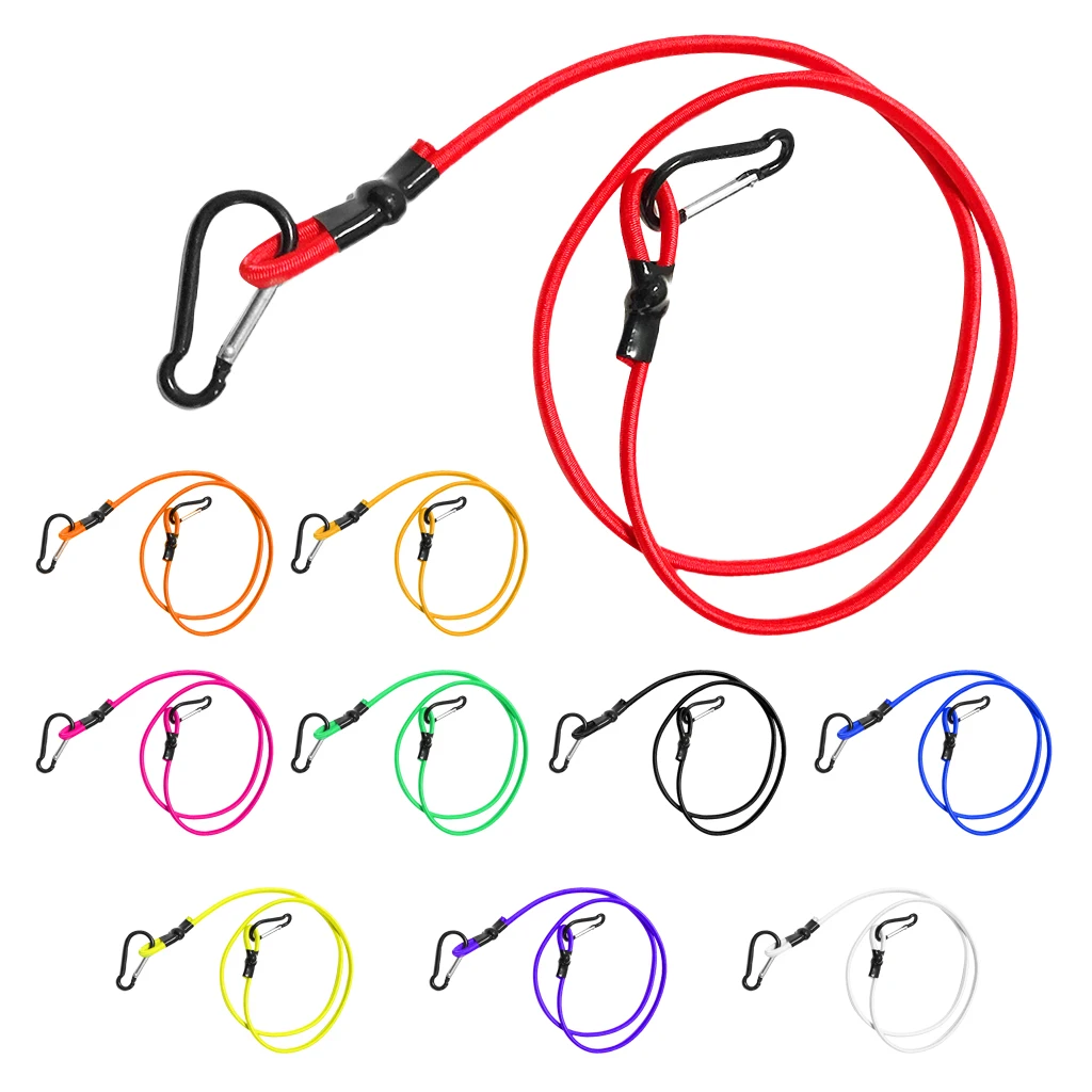 0.16' 3ft Strong Elastic Kayak Canoe and Paddle Board Tow Leash Tow Line Safety Lanyard with Double End Carabiner Clips Hooks 