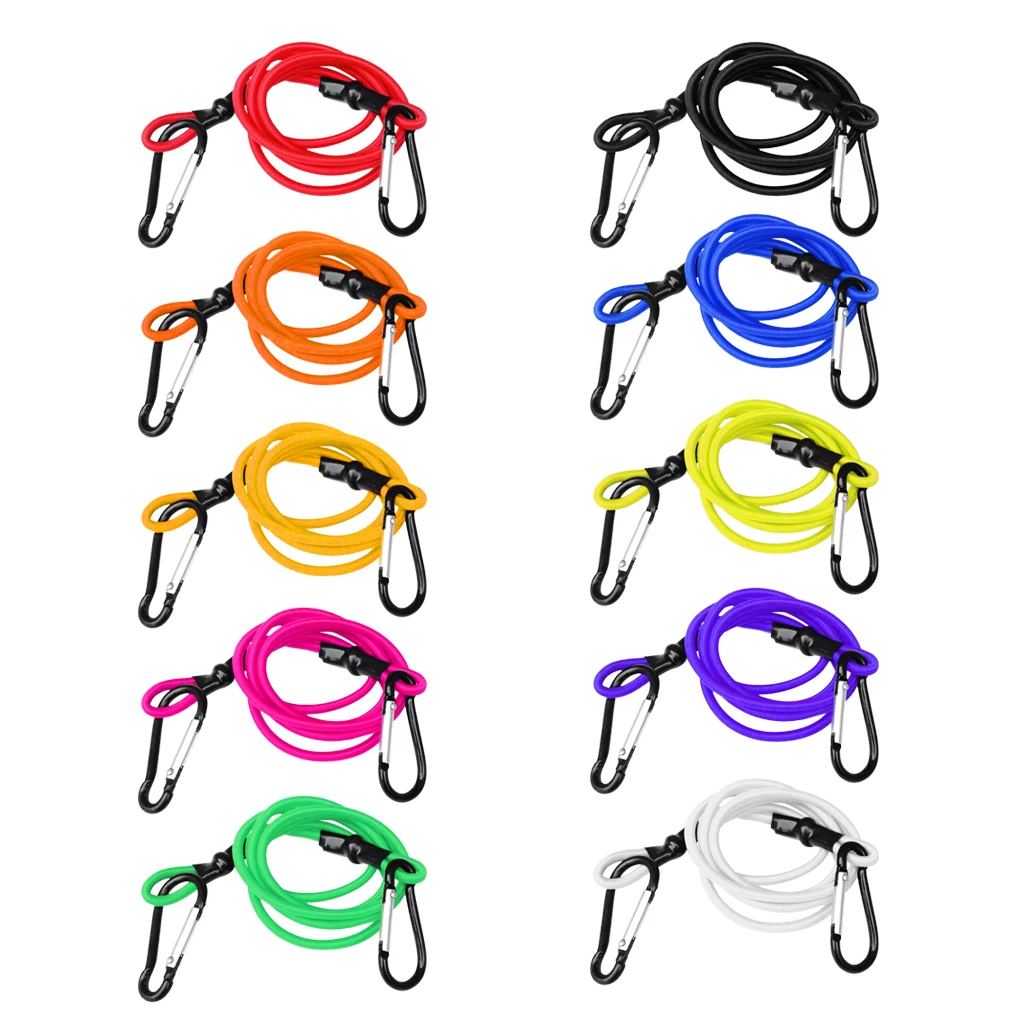 0.16' 3ft Strong Elastic Kayak Canoe and Paddle Board Tow Leash Tow Line Safety Lanyard with Double End Carabiner Clips Hooks 