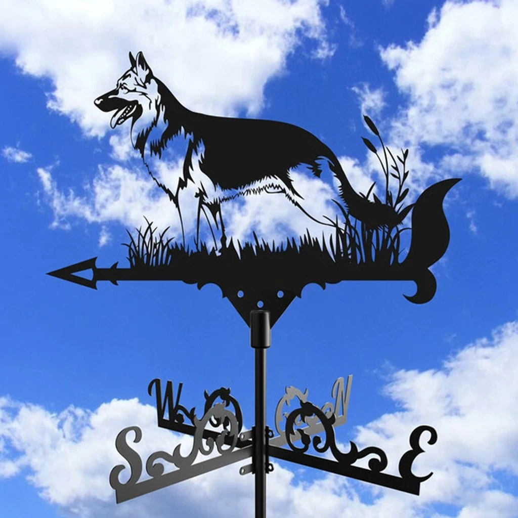 Metal Weathervane Roof Mount Weather Vane Ornaments Wind Direction Indicator Weather Vanes for Roofs Sheds Yard Cupola Barns