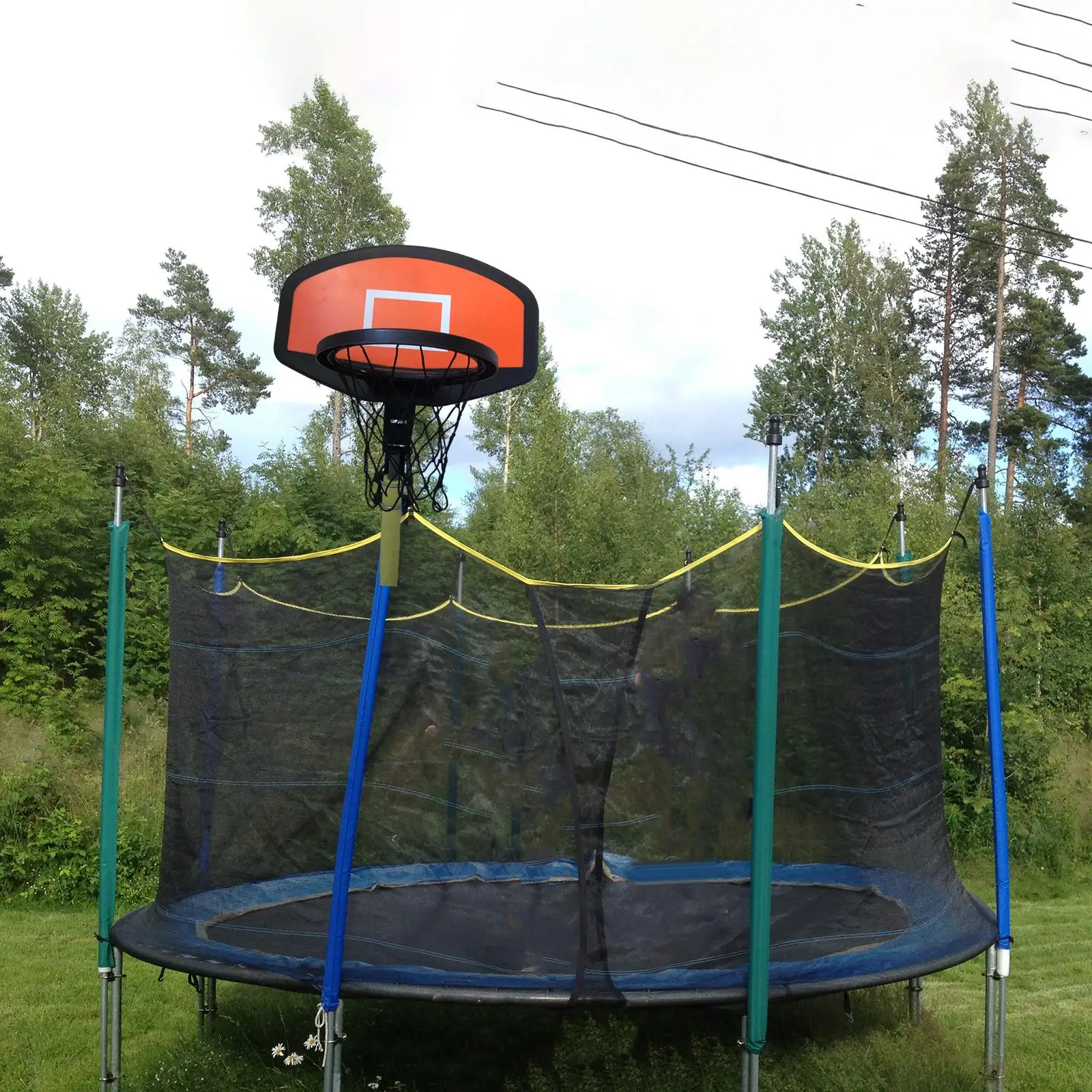 Basketball Hoop for Trampoline Toy Trampoline Accessories Basketball Backboard for Curved Pole Indoor Backyard Kids Outside