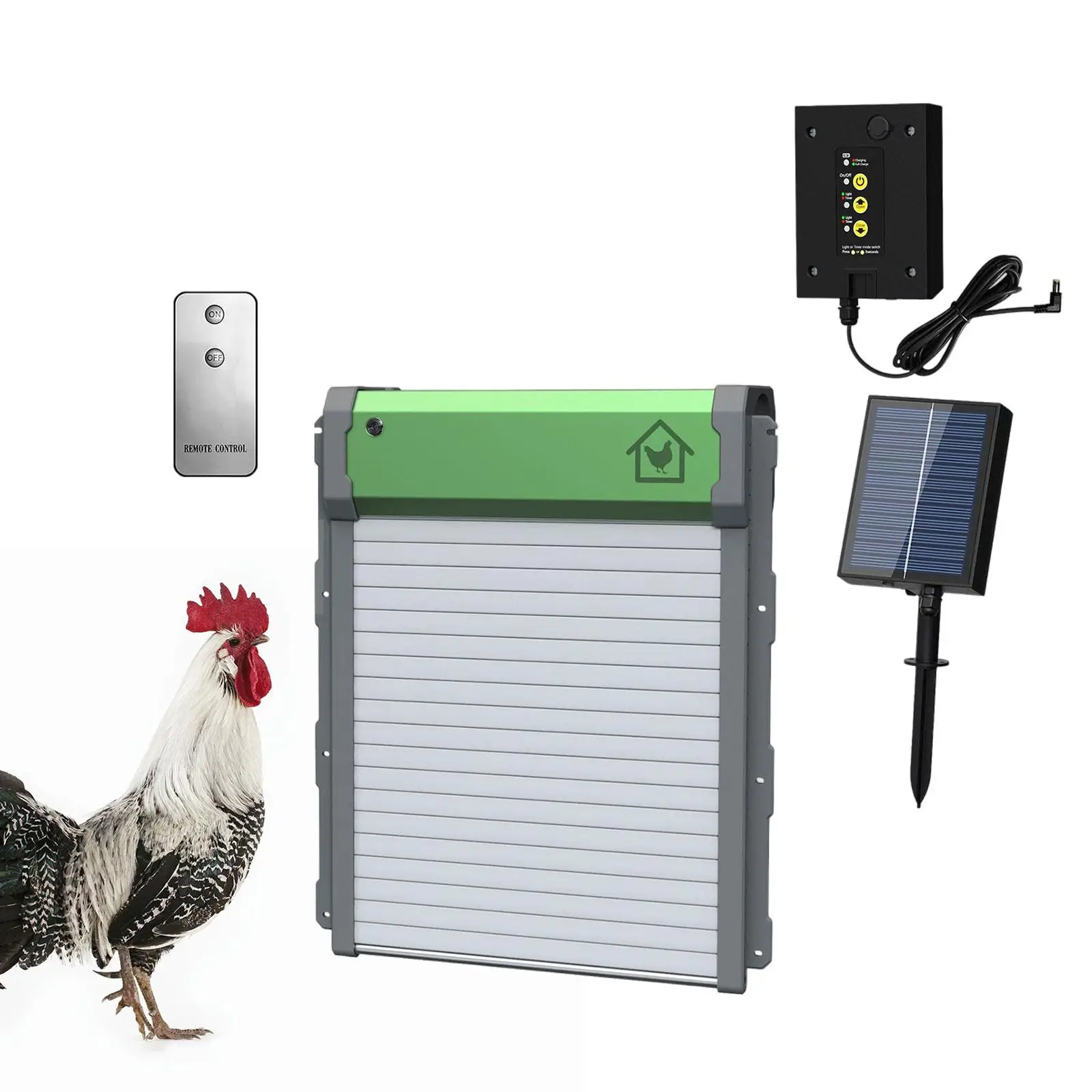 Automatic Chicken Coop Door Solar Powered IP67 Waterproof Weatherproof Own Control Panel Easy Installation Electric Opener