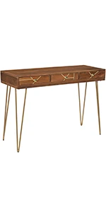 Gold Inlay Brown Desk