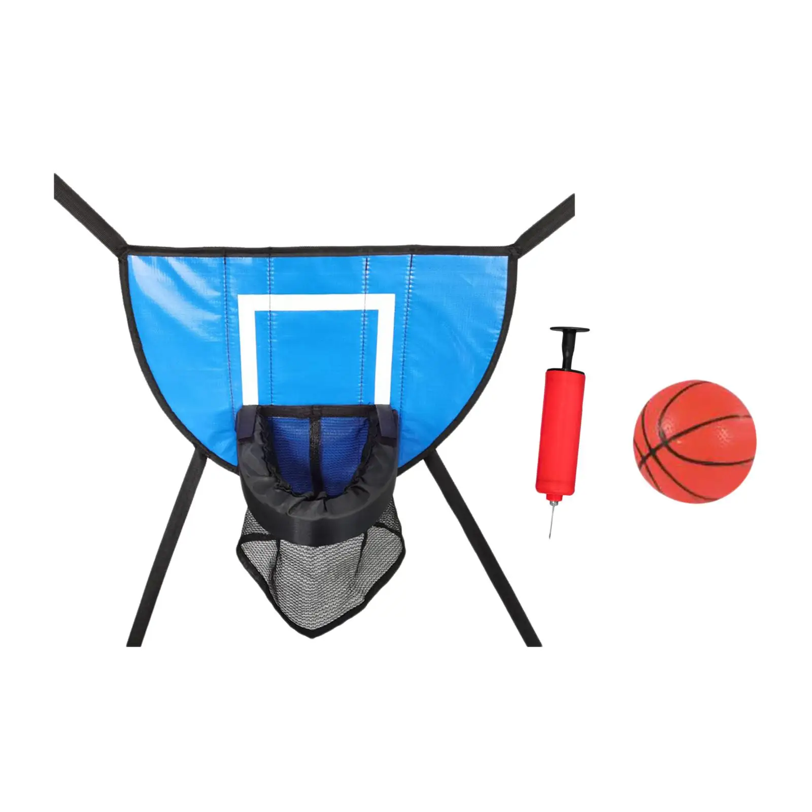 Trampoline Basketball Hoop for Outdoor with Basketball Pump Universal Easy to Assemble Mini Basketball Hoop for Trampoline