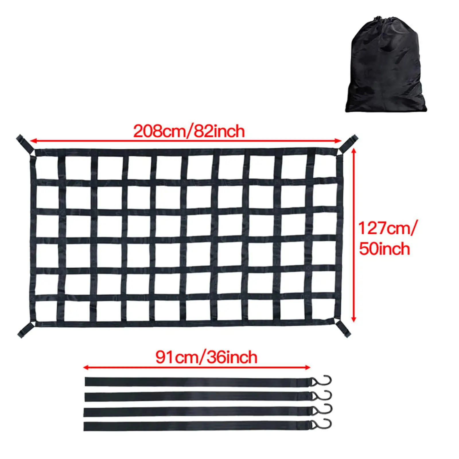 Cargo Net for Pickup Truck Bed Compatible Simple Installation Mesh Organizer