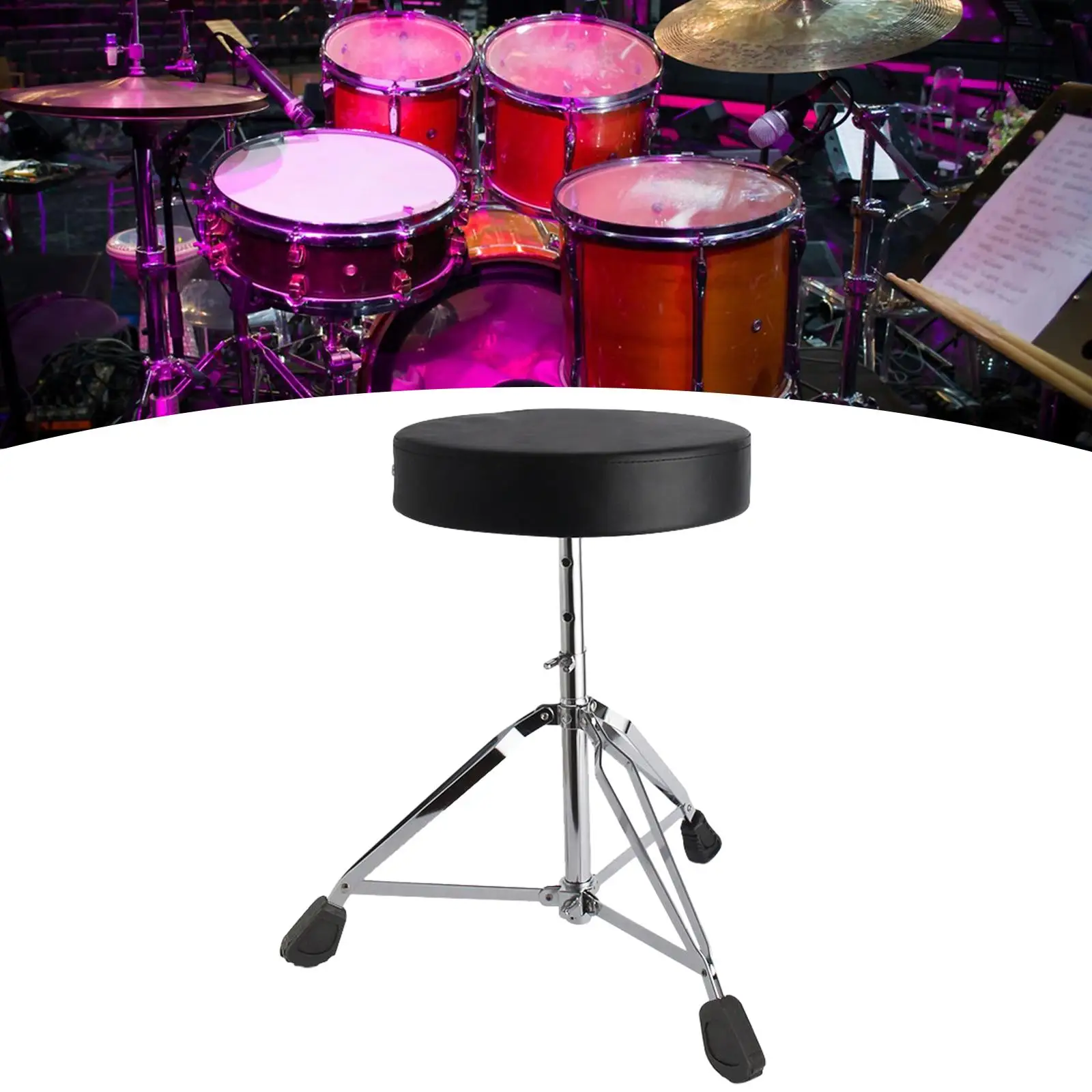 Drum Throne Height Adjustable, Comfortable Thick Drum Chair Drum Seat Stool for Instrument Players, Sound Engineers