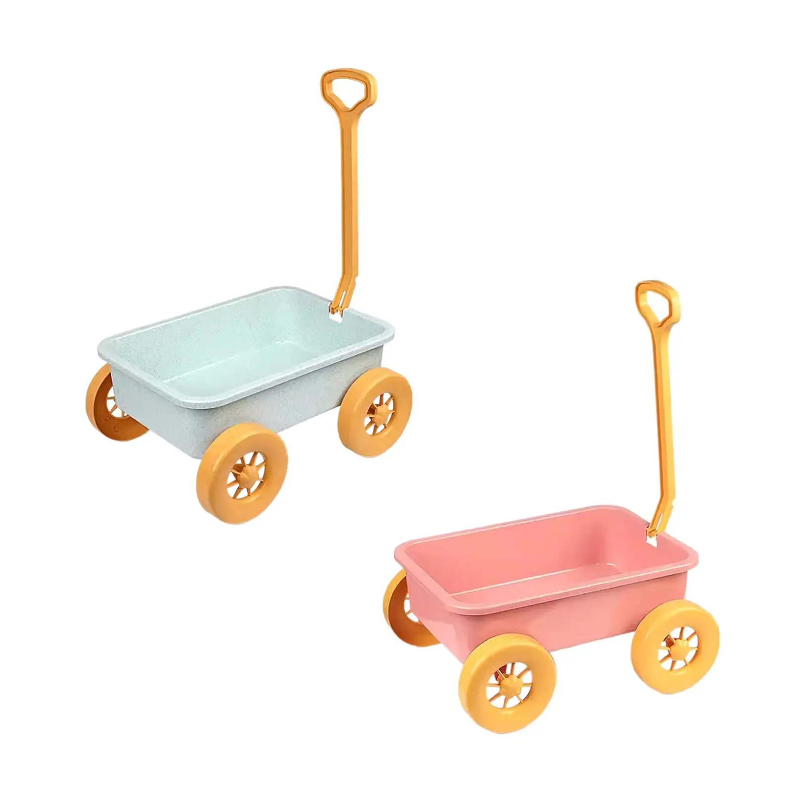 Pretend Play Wagon Toy, Outdoor Indoor Toy Motor Skills Children Wagon Cart Summer Sand Toy Trolley for Kids Children