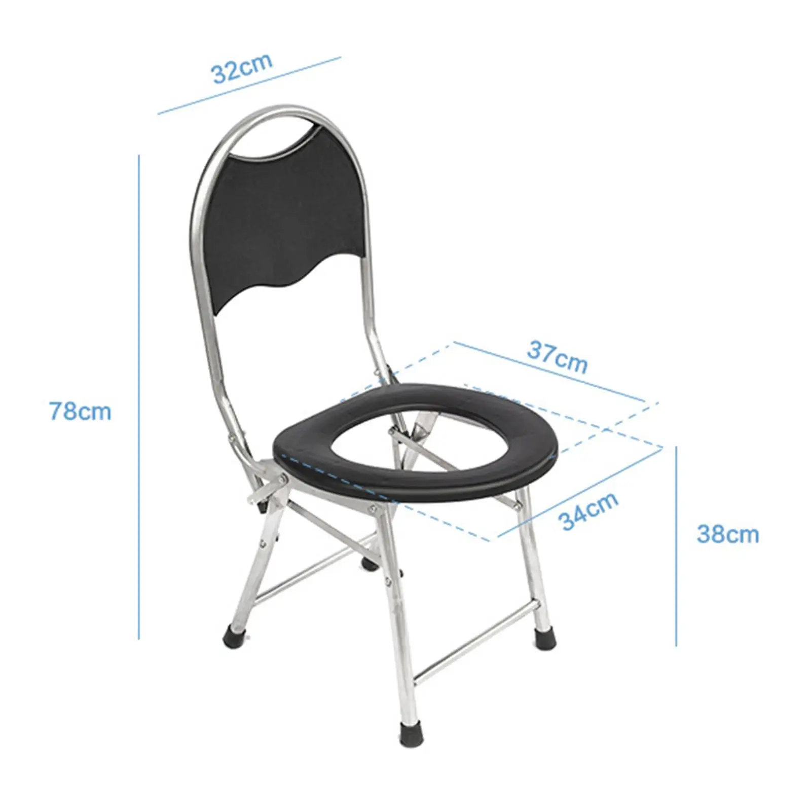 Raised Toilet Seat with Back Commode Stool Comfortable Portable Toilet Chair Seat Potty Chair for Toilet Bathroom Adults Seniors