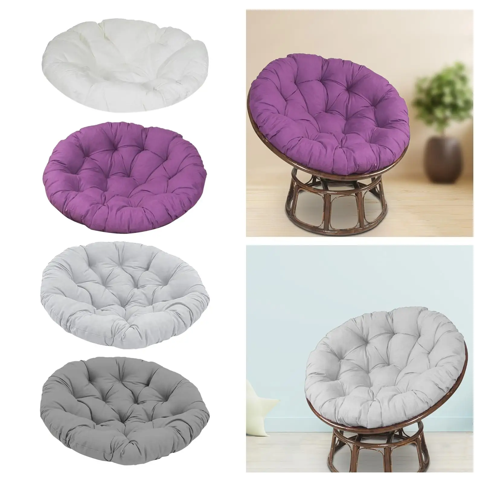 Padded Seat Cushion Egg Shape Chair Pad Hanging Chair Cushion Soft Fabric Thick Patio Chair Pad Diameter 40cm for Living Room