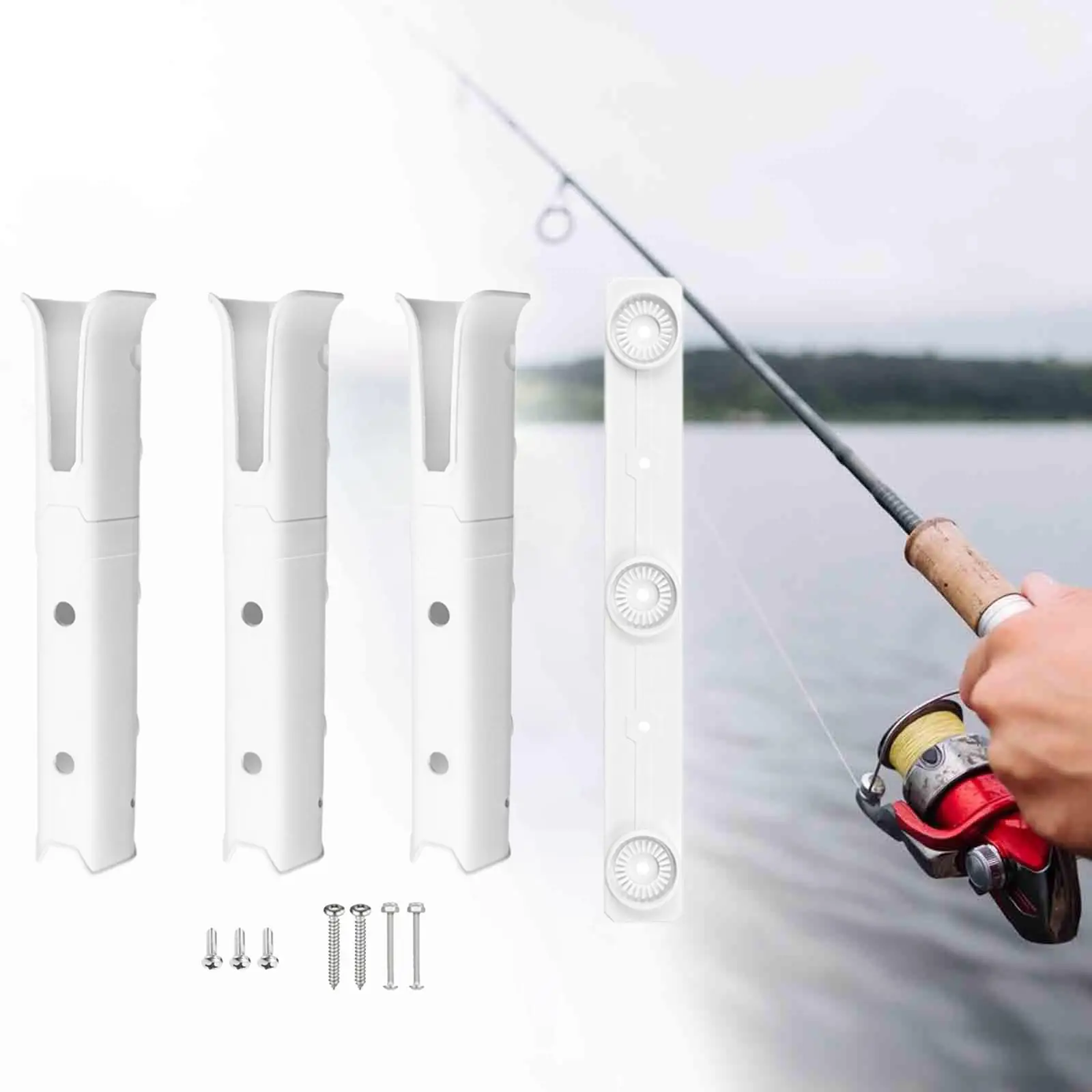 3 Tube Rod Holder Fishing Rod Holder Bracket 3 Rack Fishing Rod Holder for Fishing Cooler Boat Trailer Kayak Garage Storage