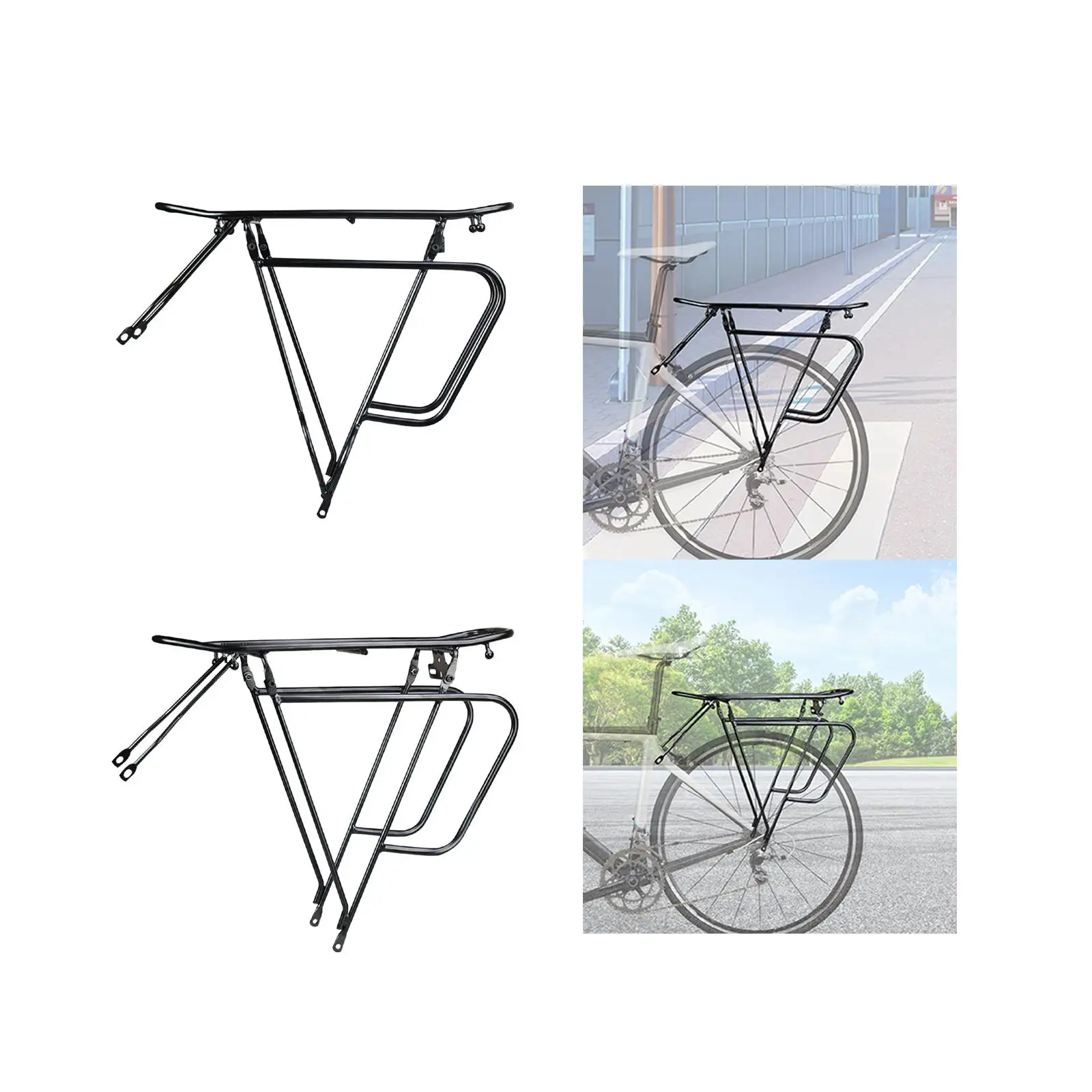 Bicycle Rear Cargo Rack Portable Replacement Accessories Biking Sturdy Carrier Panniers Shelf Bicycle Rear Luggage Cargo Rack