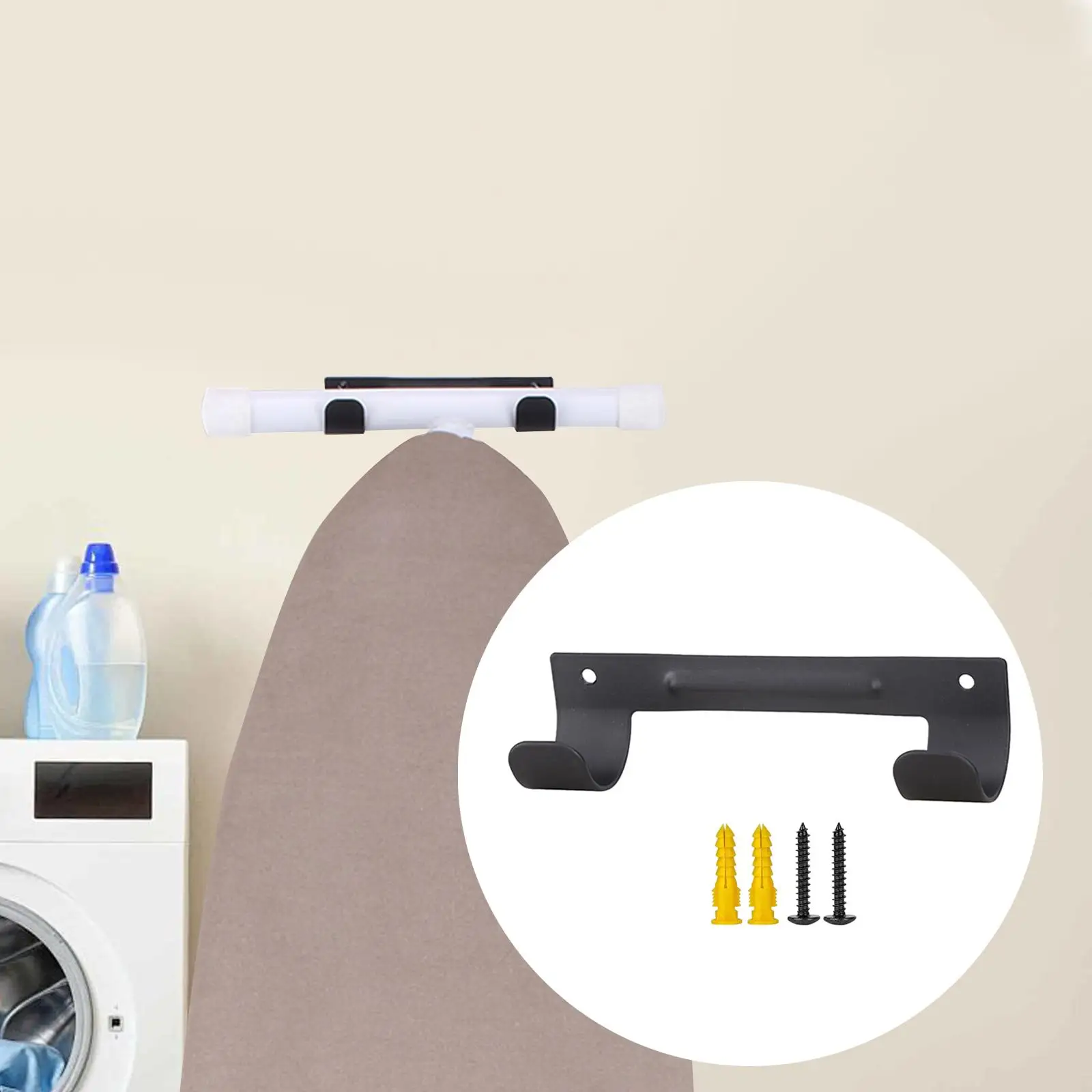 Ironing Board Hanger, Ironing Board Hook, Space Saving, Wall Mounted Ironing Board Holder Organizer for Sewing Room