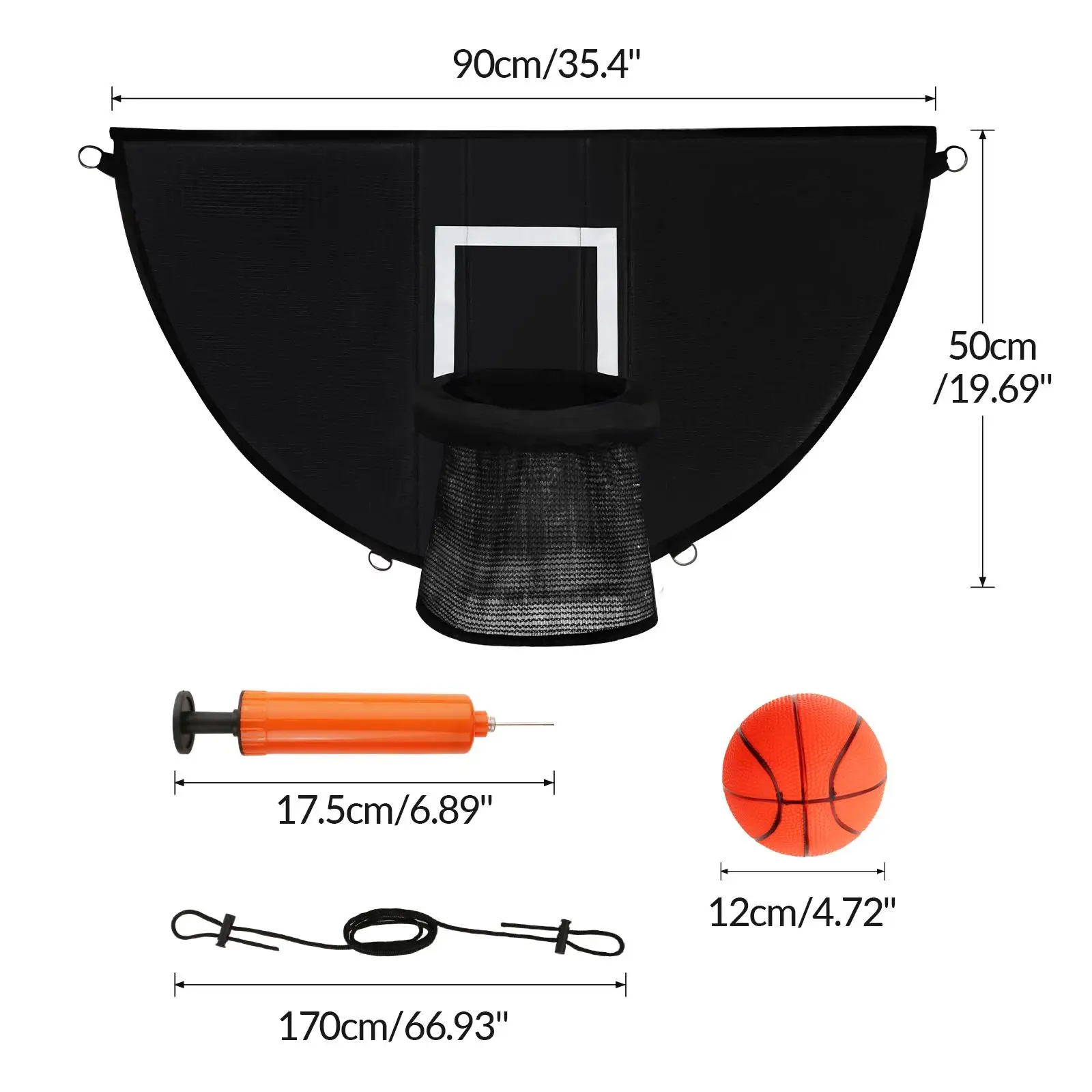 Basketball Hoop for Trampoline Easy Installation with Basketball and Pump Boys and Girls Basketball Goal Basketball Stand