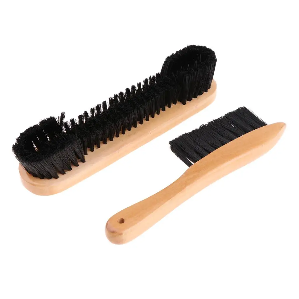 Durable Billiards 9 Inch Wooden Pool Table and Rail Brush Set Cleaner Cleaning Tool ( won't fall out bristles)