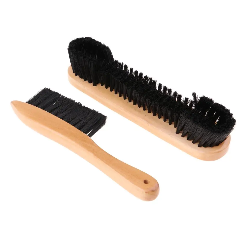 Durable Billiards 9 Inch Wooden Pool Table and Rail Brush Set Cleaner Cleaning Tool ( won't fall out bristles)