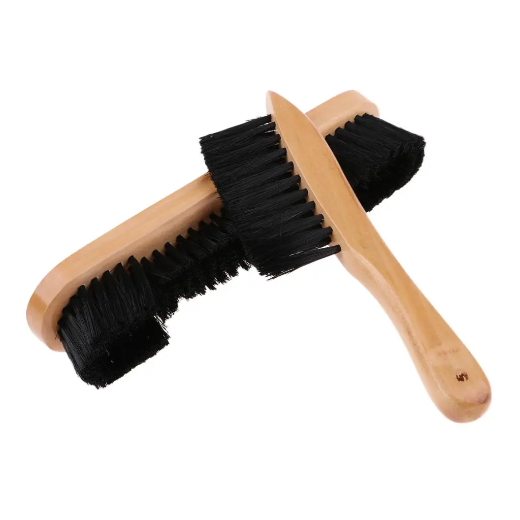 Durable Billiards 9 Inch Wooden Pool Table and Rail Brush Set Cleaner Cleaning Tool ( won't fall out bristles)