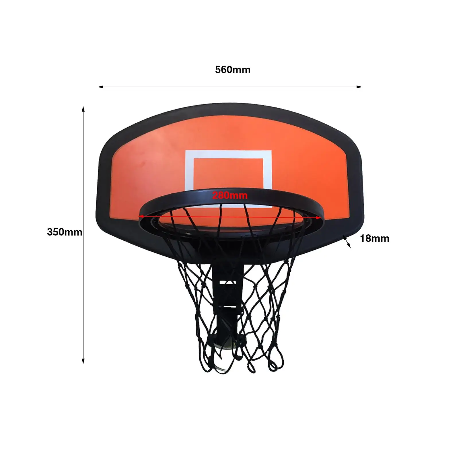 Trampoline Basketball Hoop Basketball Frame Replacement Trim Basketball Backboard for Game Backyard Garden All Ages Curved Pole