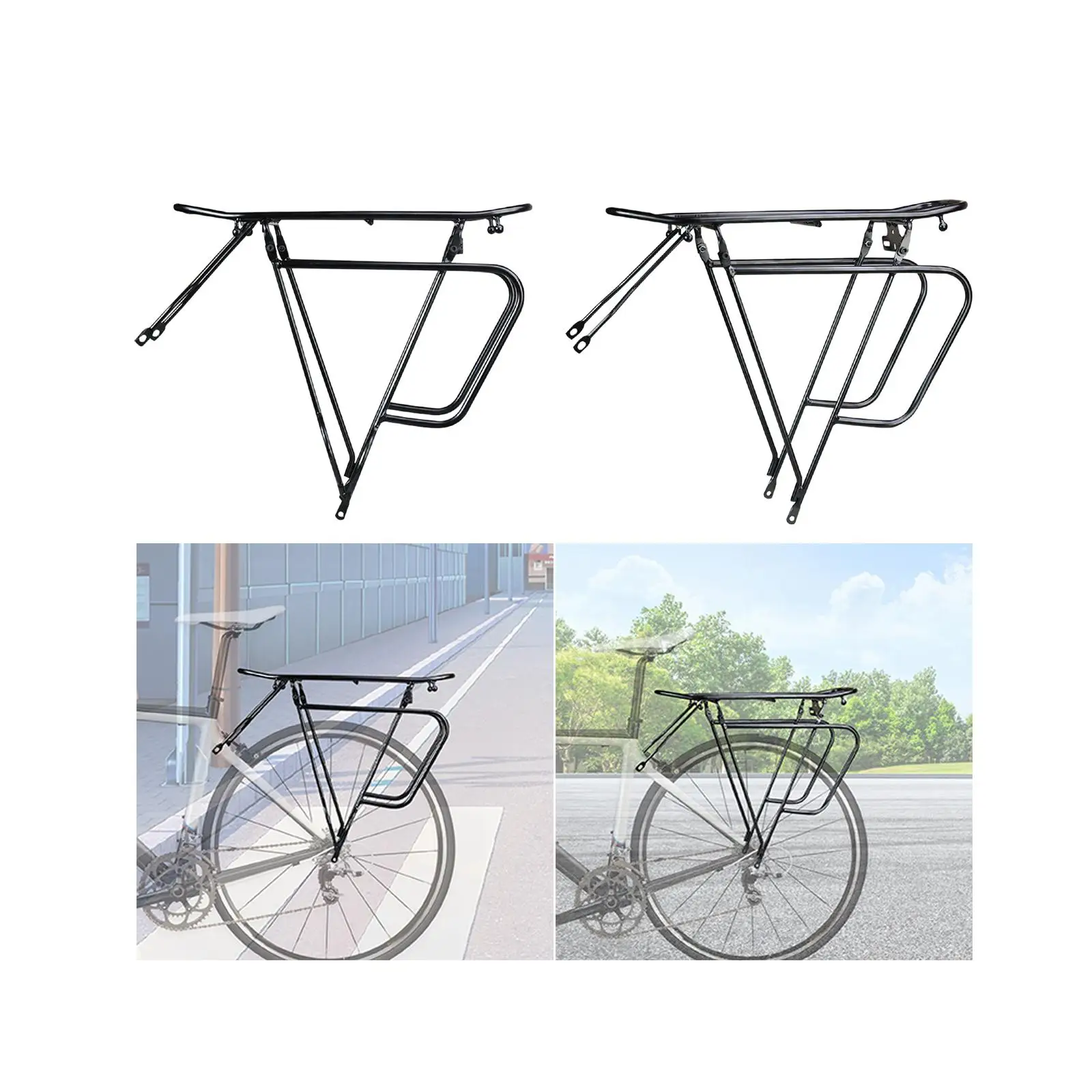 Bicycle Rear Cargo Rack Portable Replacement Accessories Biking Sturdy Carrier Panniers Shelf Bicycle Rear Luggage Cargo Rack