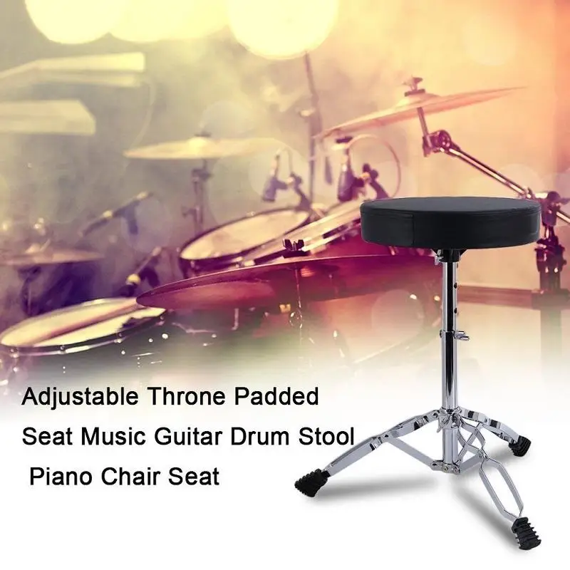 1pc Kids Bass Drum Stool Stand Throne Folding Adjustable Guitar Seat