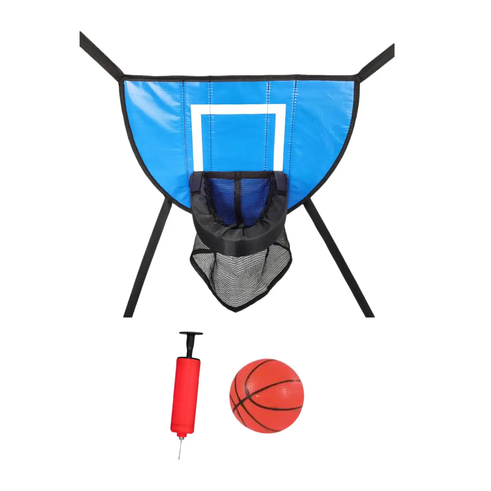 Trampoline Basketball Hoop for Outdoor with Basketball Pump Universal Easy to Assemble Mini Basketball Hoop for Trampoline