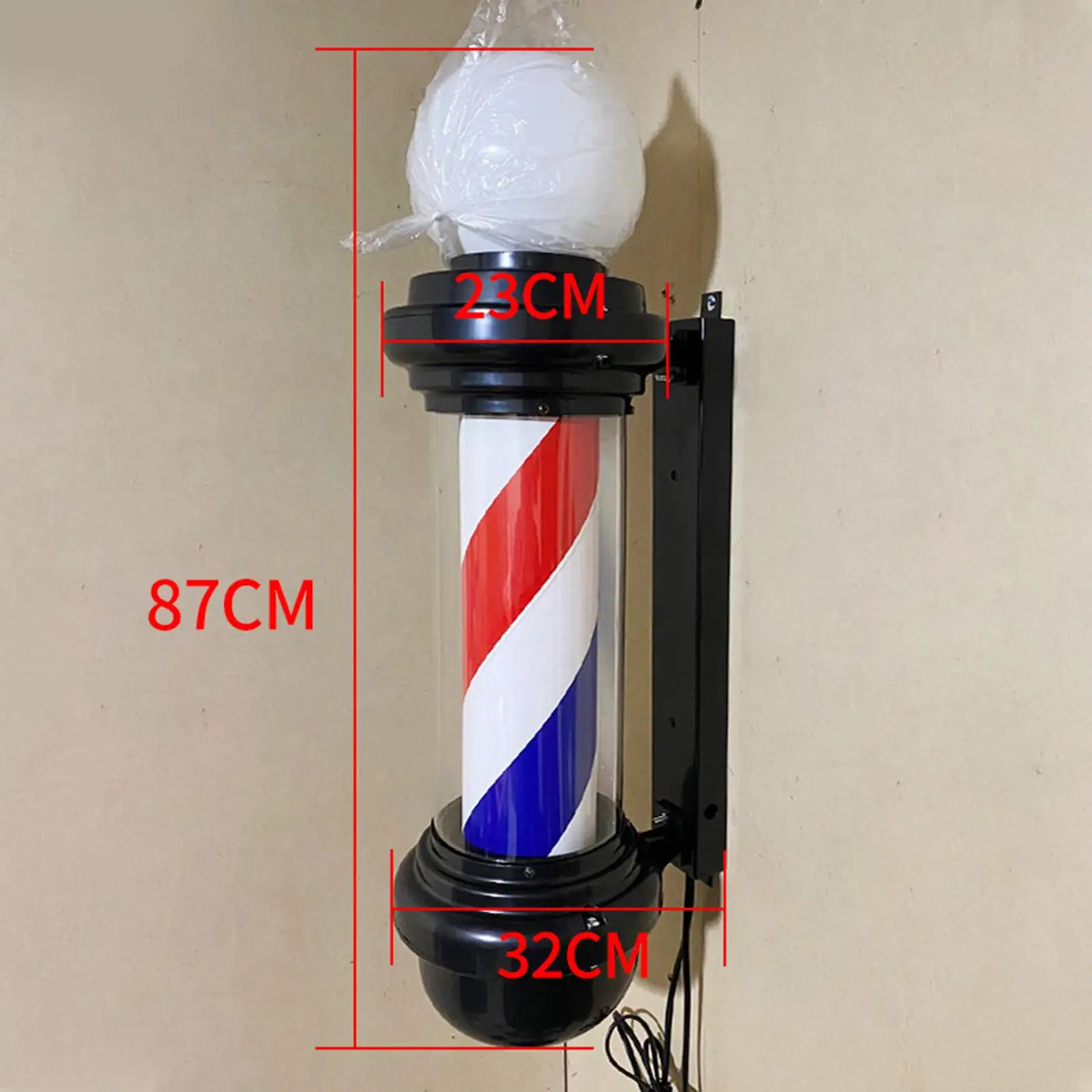 Barber Pole LED Light Rotating Hair Salon Shop Sign Light Party Wall Lamp for Outdoor