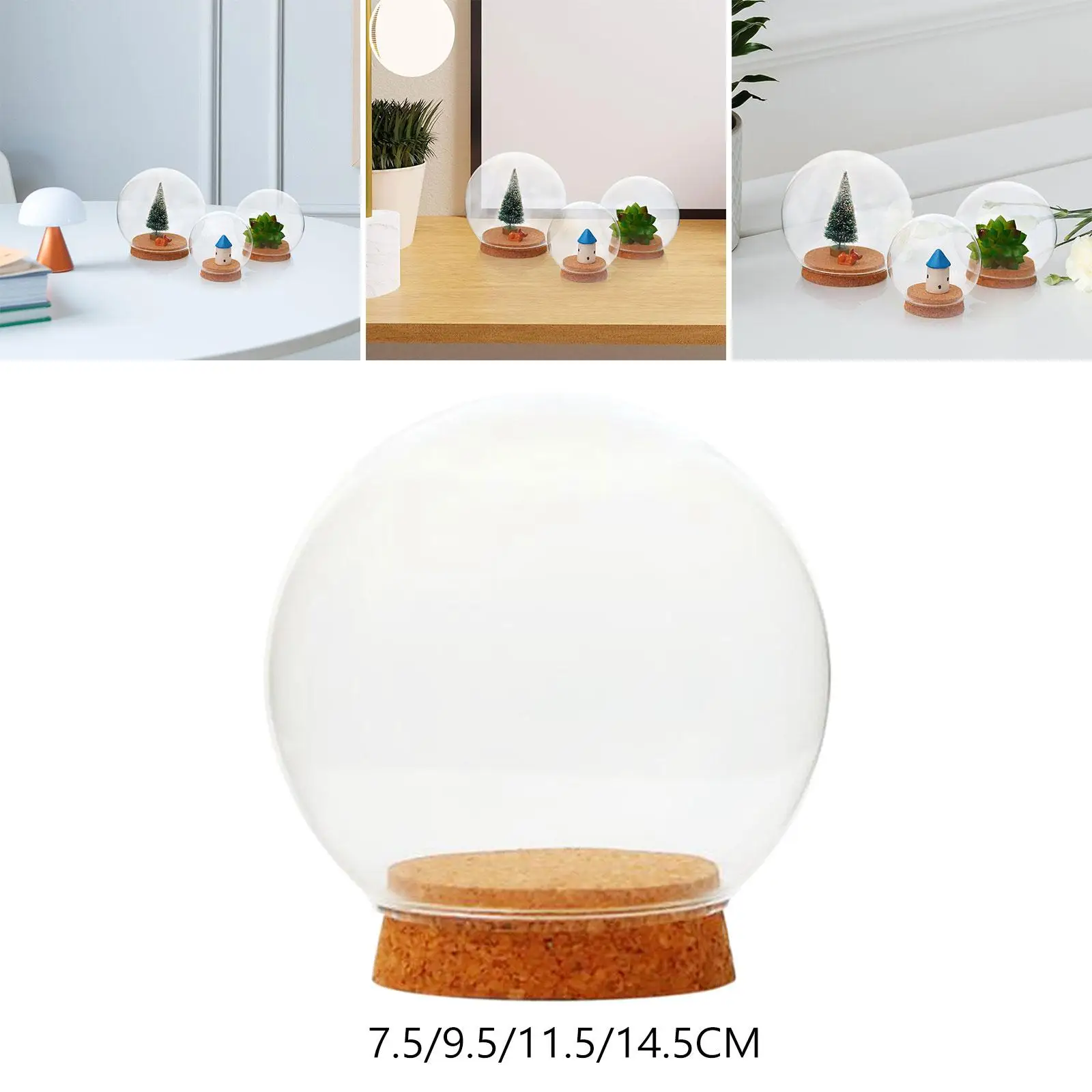 Glass dome with base, clear glass dome, cloche ball glass dome for table top