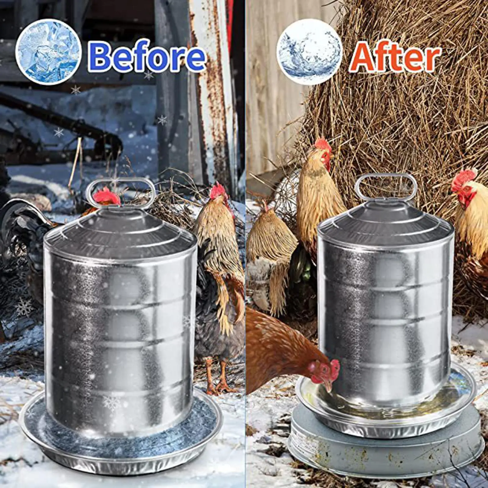 Poultry Waterer Drinker Heated Base Chicken Water Heater for Winter Sterilizer Heating Base Pet Water Heater