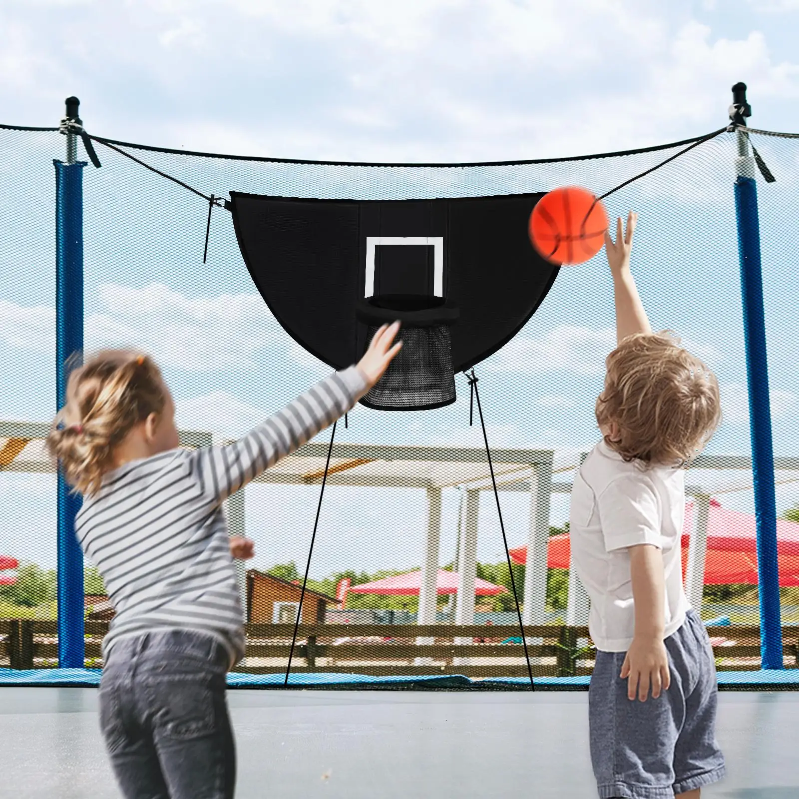 Basketball Hoop for Trampoline Easy Installation with Basketball and Pump Boys and Girls Basketball Goal Basketball Stand