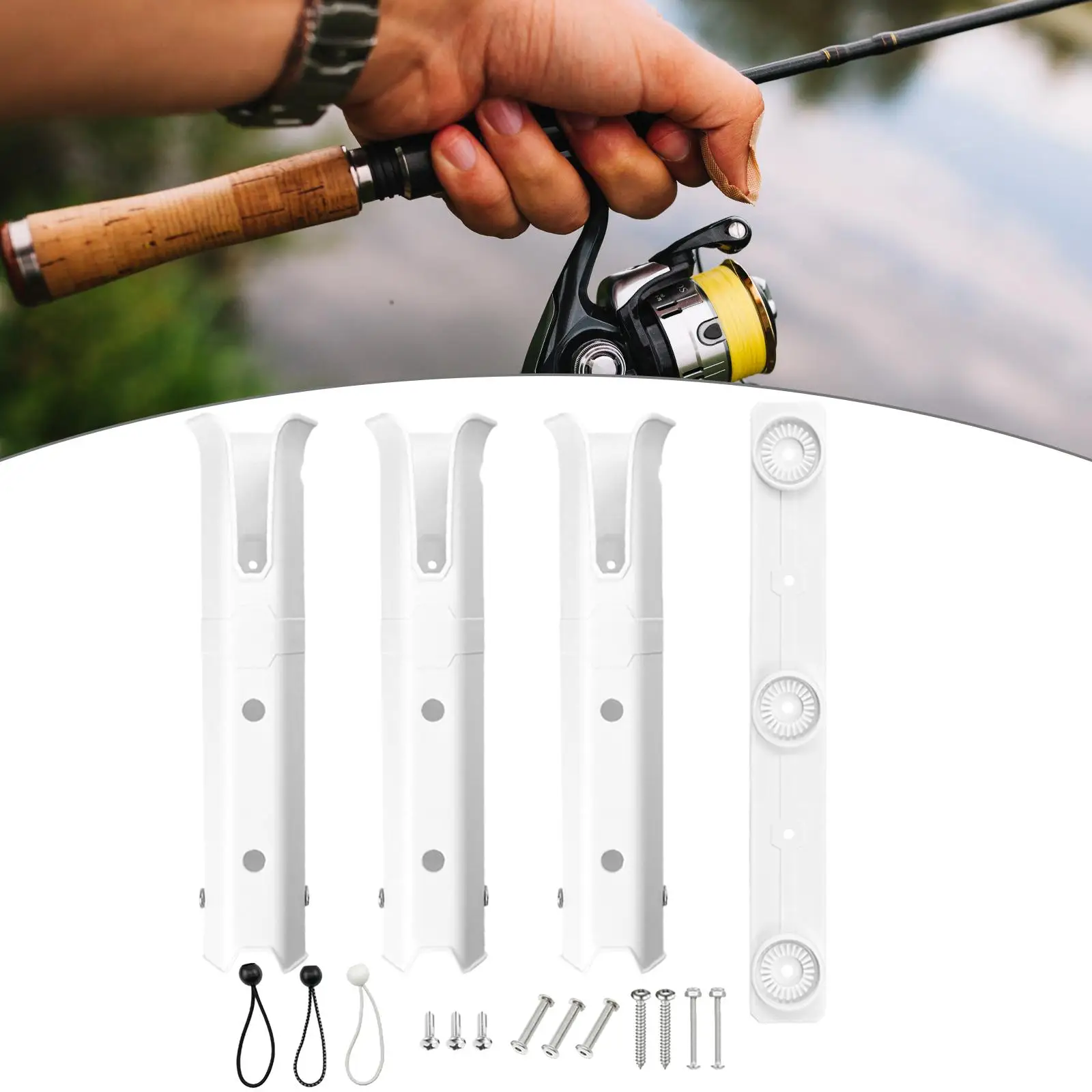 3 Tube Fishing Rod Holder Adjustable Sturdy Portable with Mounting Screws Fishing Rod Rack for Garage Storage Boat Kayak