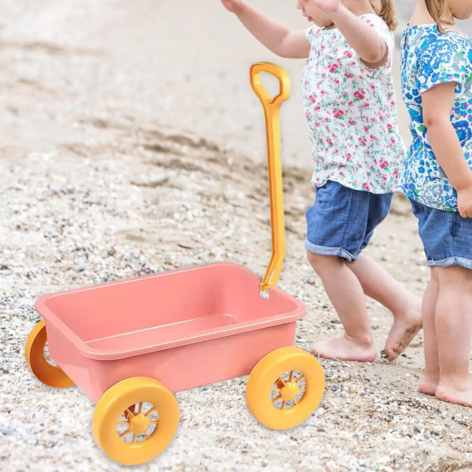 Pretend Play Wagon Toy, Outdoor Indoor Toy Motor Skills Children Wagon Cart Summer Sand Toy Trolley for Kids Children