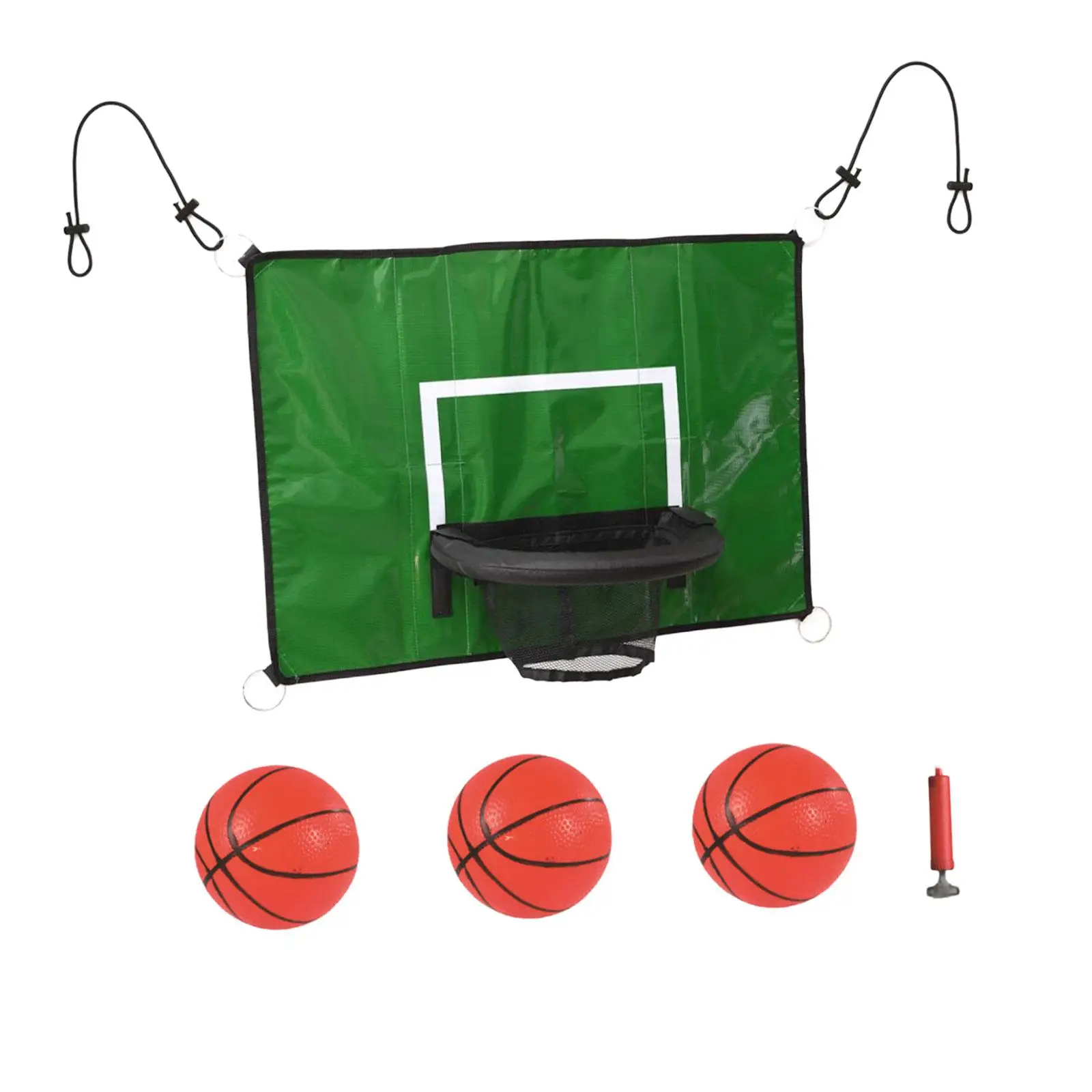 Trampoline Basketball Hoop Attachment Accessory for Backyard with Mini Balls