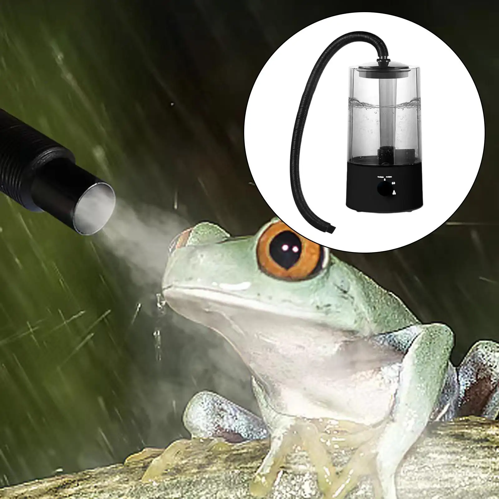 4L Reptile Humidifier Terrarium Fogger US Power Adapter Large Capacity Silent Humidification for Lizard with Tube Misting System