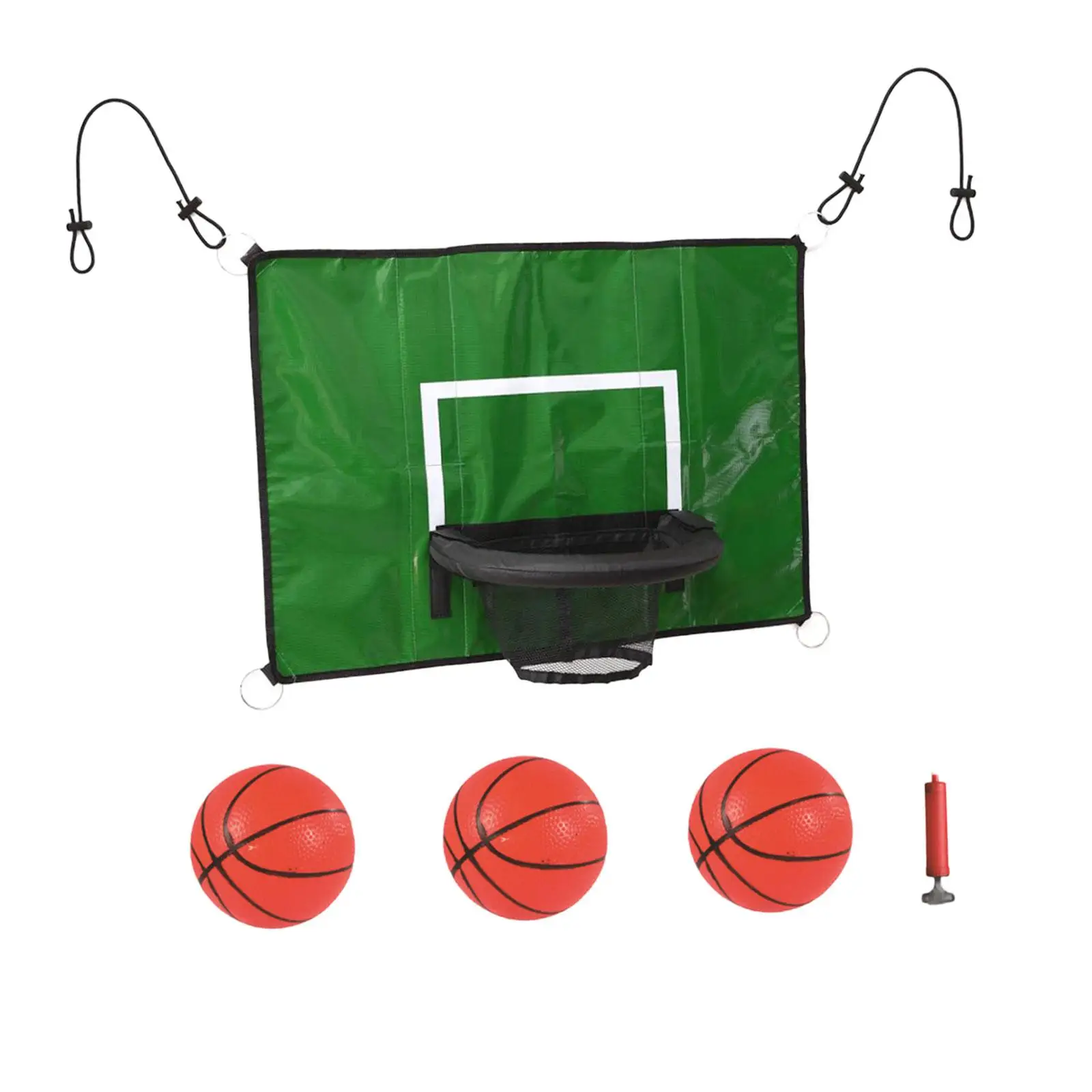 Trampoline Basketball Hoop Attachment Accessory for Backyard with Mini Balls