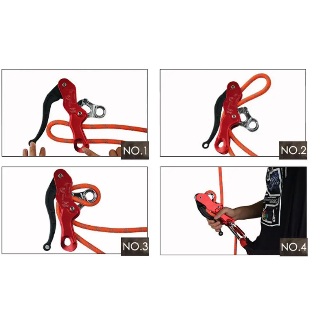 Self Braking Stop Descent Device for Climbing Abseiling Through