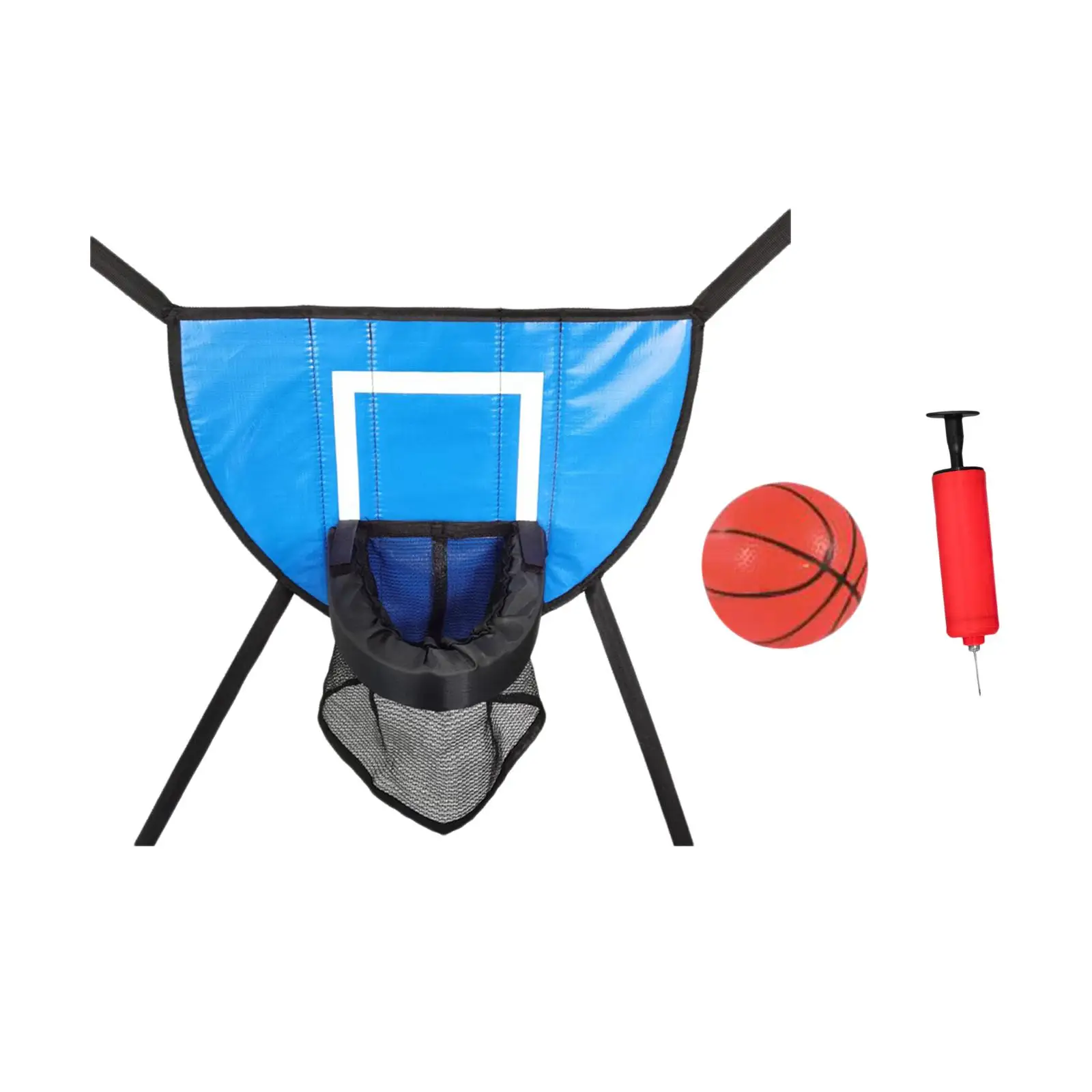 Trampoline Basketball Hoop for Outdoor with Basketball Pump Universal Easy to Assemble Mini Basketball Hoop for Trampoline