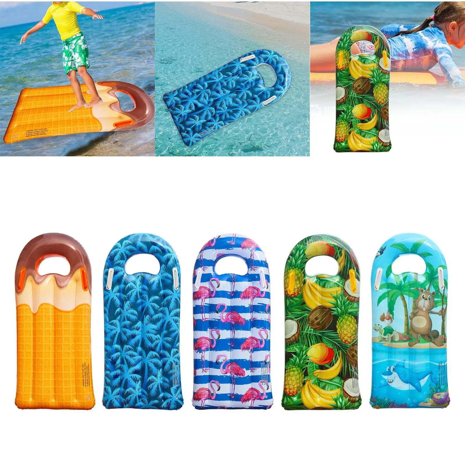 Bodyboards Float Boards Summer for Slip and Slide Inflatable Surfboard Sea Surfing Board for Surfing Swimming Pool Water Sports