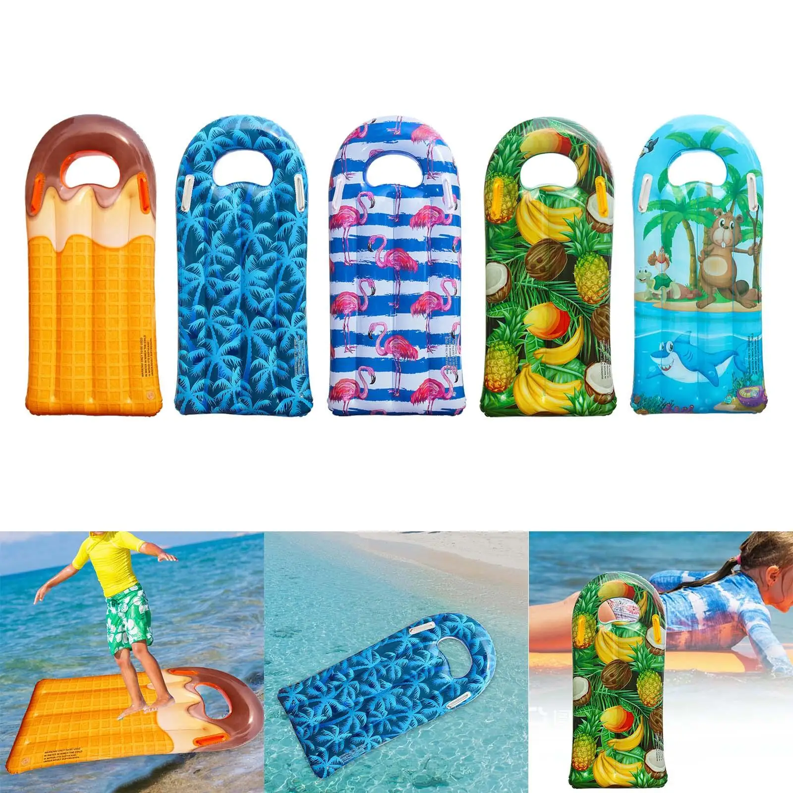 Bodyboards Float Boards Summer for Slip and Slide Inflatable Surfboard Sea Surfing Board for Surfing Swimming Pool Water Sports